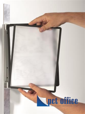 Bemutatótábla tartó, fali, mágneses, 5 db bemutatótáblával, DURABLE VARIO® 5 MAGNET,fekete