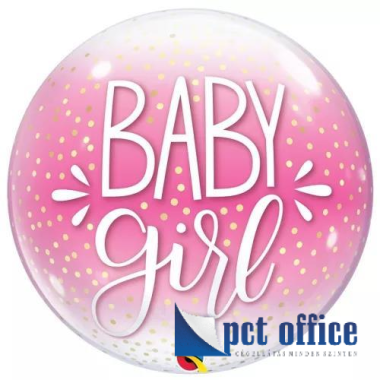 Lufi Bubble 22 inch-es Baby Boy Blue/ Baby Girl Pink & Confetti Dots