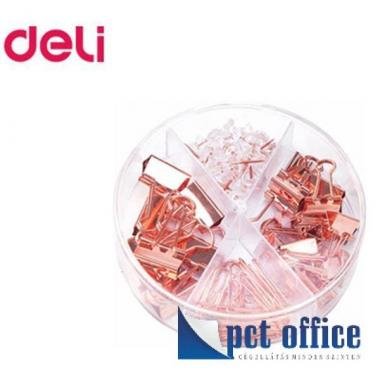 Bindercsipesz, gémkapocs, rajszeg Deli Rose Gold Deli 78553 72 db-os csomag