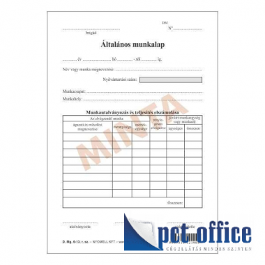 D.MG.6-13 Általános munkalap A5