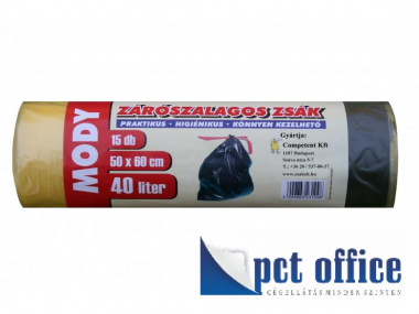 Szemeteszsák, köthető füles 40 L 50x60 cm 15 db Mody