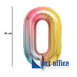 Lufi Fóliás Forma 34 inch-es 0-9-ig szám, Szülinap Rainbow Fungram Vegyes színek