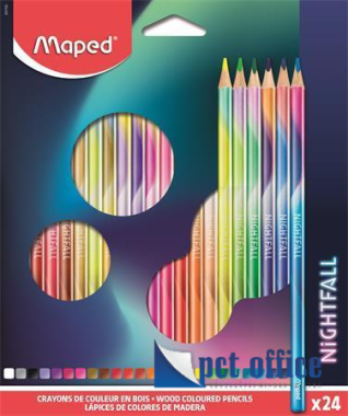 Színes Ceruza 24 db-os háromszögletű Maped Nightfall