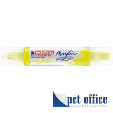 Akril marker Edding 5400 3D kétvégű 2-3 mm/ 5-10 mm Neon citromsárga