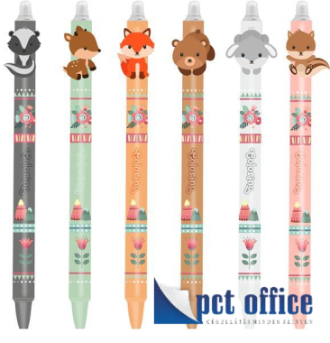 Zseléstoll nyomógombos Colorino Radírozható School Little Foxes 0,5 mm Kék