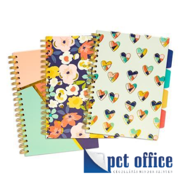 Spirálfüzet B5 vonalas Pukka Pad 100 lapos Regiszteres Floral Love Project Book