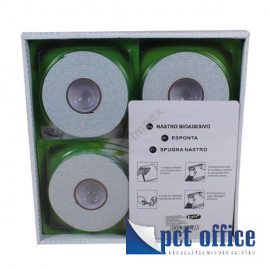 Ragasztószalag kétoldalas szivacsos 18 mm x 3 m