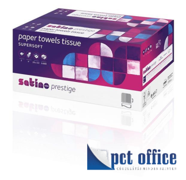 Kéztörlő V hajtogatott 2 rétegű fehér 25 x 23 cm Wepa Satino Prestige 276640/276120 150 lapos