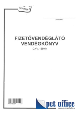 D.VV.1250 Fizetővendéglátó Vendégkönyv
