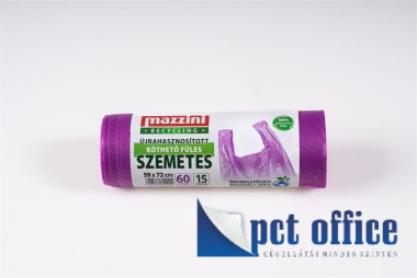 Szemeteszsák, köthető füles, 60 L 59x72 cm 20 db Mazzini