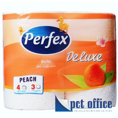 Wc papír 4 tekercses 3 rétegű Perfex Deluxe barack