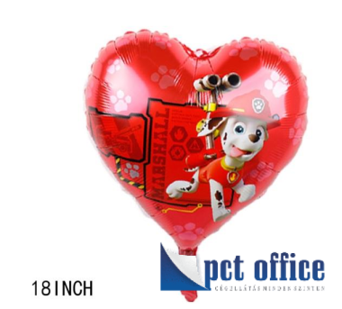 Lufi Fóliás 18 inch-es Szív formájú Mancs őrjárat