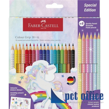 Színes Ceruza 18+6 db-os háromszögletű Grip Unicorn Faber Castell