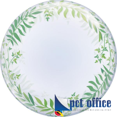Lufi Deco Bubble 24 inch-es Elegant Greenery - Zöld Levél Mintás