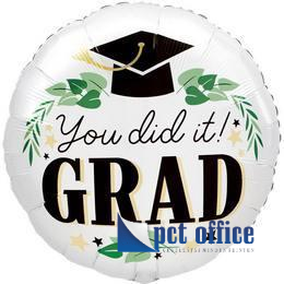 Lufi Fóliás 18 inch-es You Did It Fehér Zöld Fekete Graduation - Ballagásra