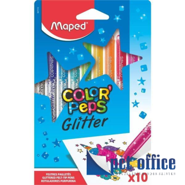 Filctoll készlet 12 db-os Kimosható 2,8 mm Glitter Color Peps Maped