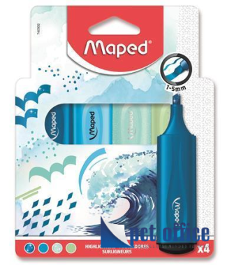 Szövegkiemelő készlet 4 db-os 1-5 mm Maped Fluo Peps Assorted