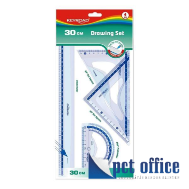 Vonalzókészlet, műanyag 4 db-os Keyroad