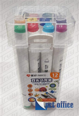 Dekormarker készlet 12 db-os kétvégű Aihao PM553-12