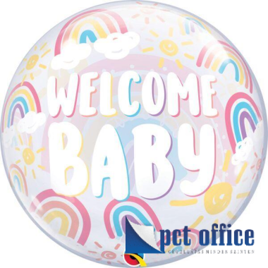 Lufi Bubble 24 inch-es Welcome Baby Boho Rainbows - Babaszületésre