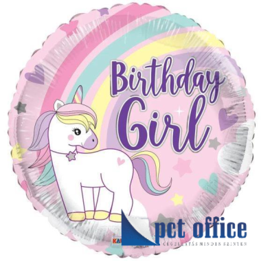 Lufi Fóliás 18 inch-es Szülinapi, Happy Birthday Unikornis