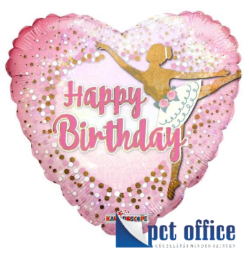 Lufi Fóliás 18 inch-es Szülinapi, Happy Birthday Balerina