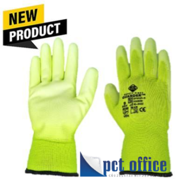 Munkáskesztyű Safety First SF0031 Citromsárga szerelőkesztyű, tenyéren mártott