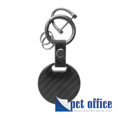 Kulcstartó, kör alakú karbon mintás