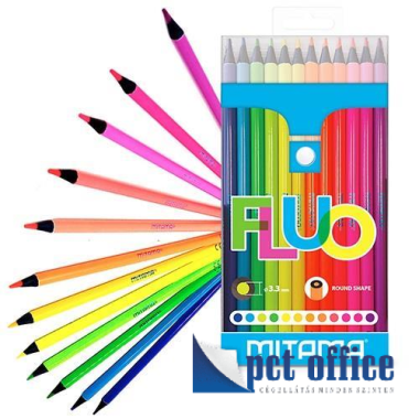 Színes Ceruza 12 db-os henger Mitama Fluo
