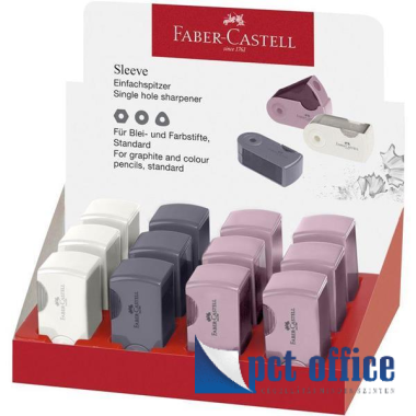 Ceruzahegyező 1 lyukú Tartályos szétnyitható Faber Castell Sleeve Mini Harm (Fekete, Égkék,Rózsa)