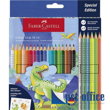 Színes Ceruza 18+6 db-os háromszögletű Grip Dinosaur Faber Castell