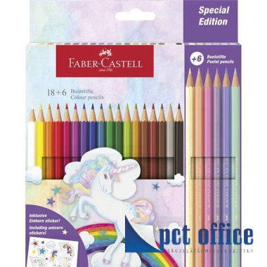 Színes Ceruza 18+6 db-os hatszögletű Unicorn Faber Castell