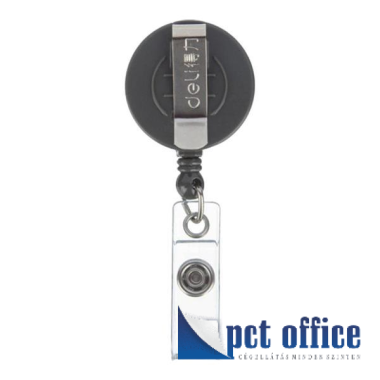 Kihúzható patentos azonosítókártya tartó 80 cm-re, fekete, Deli 8309