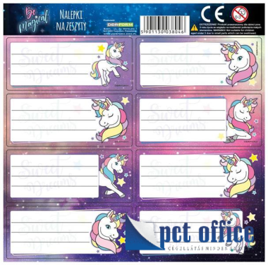 Füzetcímke/Vignetta 8 db-os Unikornis