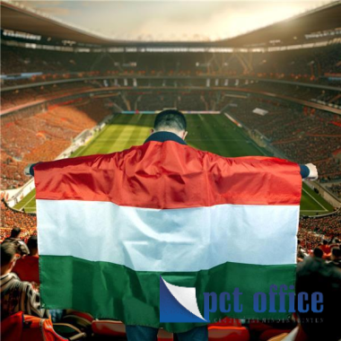 Zászló, szurkolói hátra felvehető Magyarország, szurkolói piros-fehér-zöld, Nemzeti