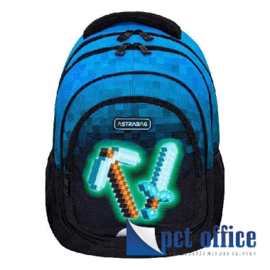 Iskolatáska, hátitáska, Astrabag Blue Pixel AB300