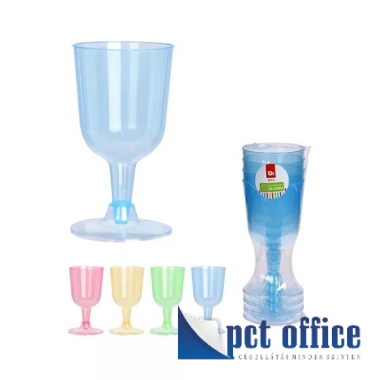 Műanyag Pohár 160 ml Talpas boros 4 db-os