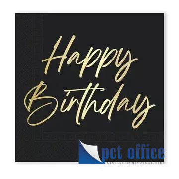 Party szalvéta 2 rétegű 20 db-os 33x33 cm Happy birthday Elegant