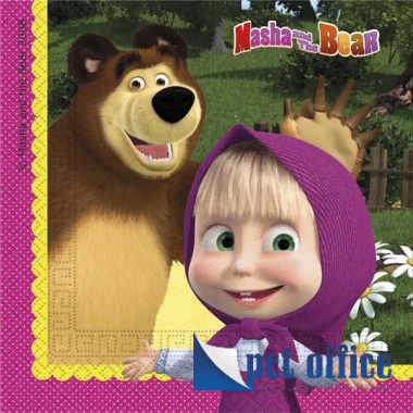 Party szalvéta 2 rétegű 20 db-os 33x33 cm Mása és a medve