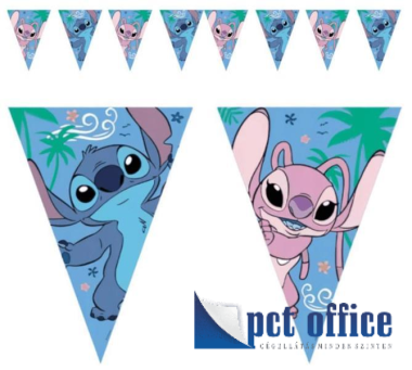 Party Kellék Zászlófüzér 2,3 méteres Lilo és Stitch, A csillagkutya Angel