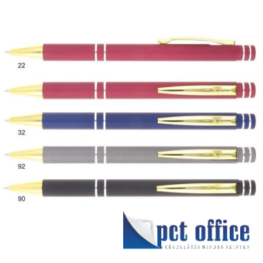 Golyóstoll nyomógombos fém, 0,7 mm gravírozható, Touch érintős véggel