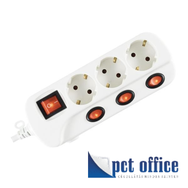 Elosztó 3-as 3 m kapcsolóval gyermekvédelemmel