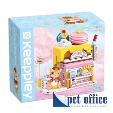 Építőkocka QMAN: K28006 Keeppley - Vörös macska cukrászdája
