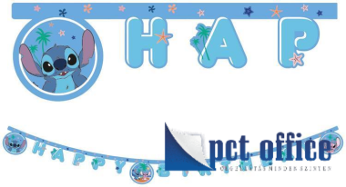 Party Kellék Felirat Happy Birthday 2 m Lilo és Stitch, A csillagkutya Angel