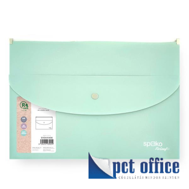 Irattartó Tasak sines és patentos A4 Spoko ReLeaf SoftTouch menta zöld