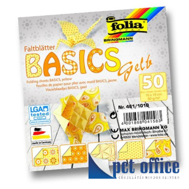 Origami 10x10 cm/50 lap Folia Bringmann Citromsárga