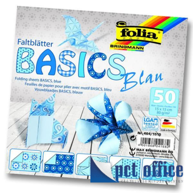 Origami 15x15 cm/50 lap Folia Bringmann Kék