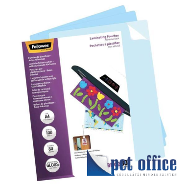Lamináló fólia A4 80 mikronos öntapadó Fellowes