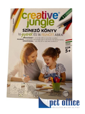 Felnőtt kifestő A5 16 gyerek és 16 felnőtt ábra, családi