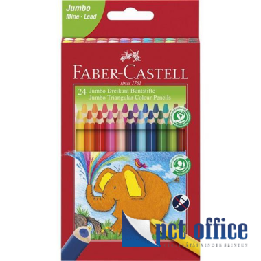 Színes Ceruza 24 db-os háromszögletű Jumbo Faber Castell